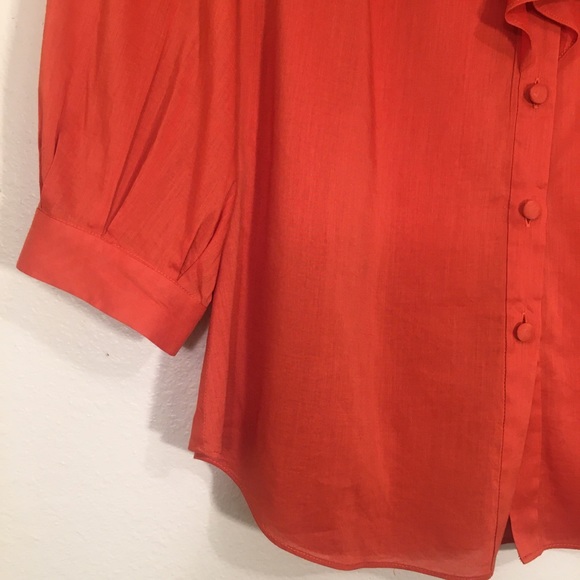 ANTHROPOLOGIE Button Down Smoked Orange Shirt - Picture 4 of 12